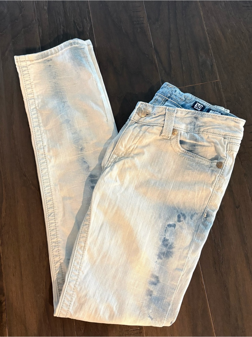 Miss Me Light Wash Blue Tie-Dye Straight Leg Jeans